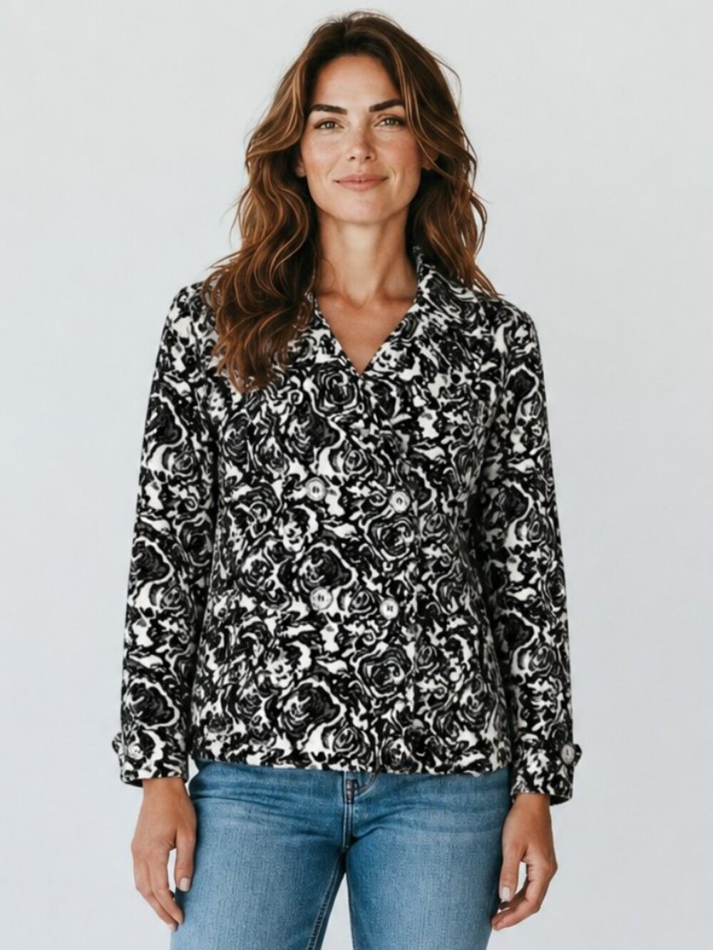Dollhouse 90's  Floral Double Breasted Pea Coat
